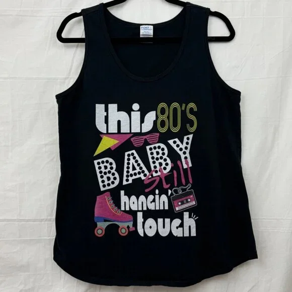 New Kids On The Block This 80s Baby is Hanging Tough Crew Tank Women XL Black - Picture 1 of 8